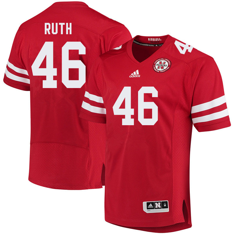 Men #46 Corbin Ruth Nebraska Cornhuskers College Football Jerseys Sale-Red - Click Image to Close